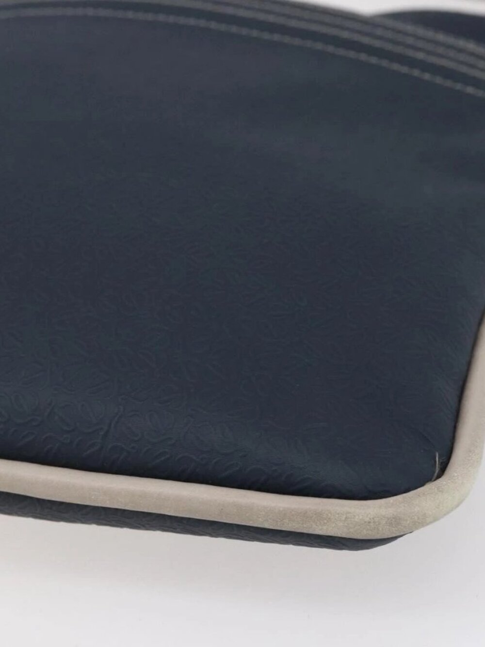 LOEWE anagram Shoulder Bag PVC Navy Silve - Picture 4 of 16